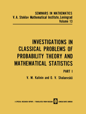 cover image of Investigations in Classical Problems of Probability Theory and Mathematical Statistics